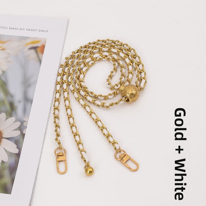 Feiqian táskapánt/válltáska pánt – fém lánc, csíkos minta, 2023 tavasz, városi egyszerű stílus