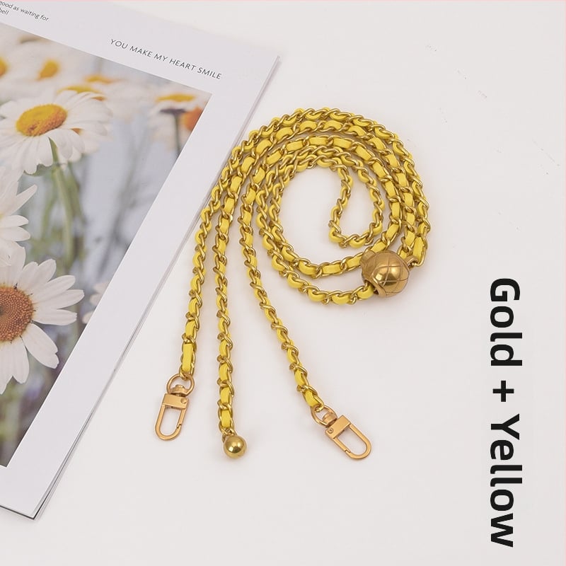 Feiqian táskapánt/válltáska pánt – fém lánc, csíkos minta, 2023 tavasz, városi egyszerű stílus