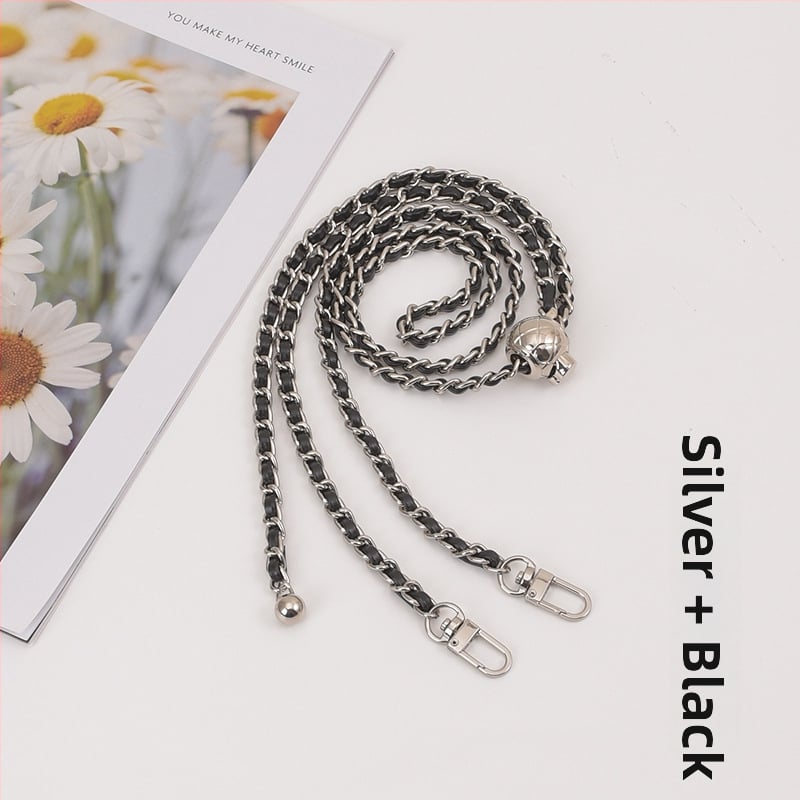 Feiqian táskapánt/válltáska pánt – fém lánc, csíkos minta, 2023 tavasz, városi egyszerű stílus