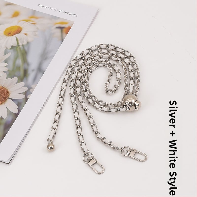 Feiqian táskapánt/válltáska pánt – fém lánc, csíkos minta, 2023 tavasz, városi egyszerű stílus