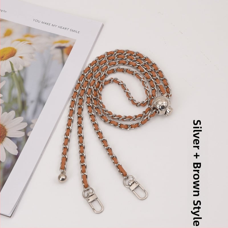 Feiqian táskapánt/válltáska pánt – fém lánc, csíkos minta, 2023 tavasz, városi egyszerű stílus