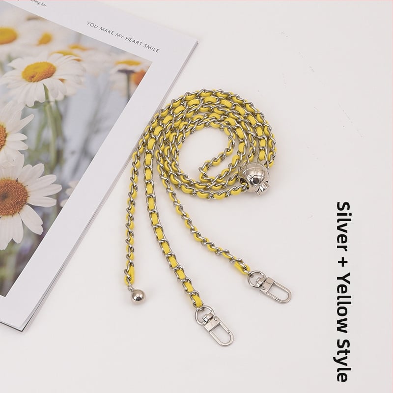 Feiqian táskapánt/válltáska pánt – fém lánc, csíkos minta, 2023 tavasz, városi egyszerű stílus