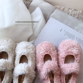 Meitenēm ziemas zābaki ar mākslīgu pūku augšdaļu, vienkrāsains dizains, TPR zole, Velcro aizdare