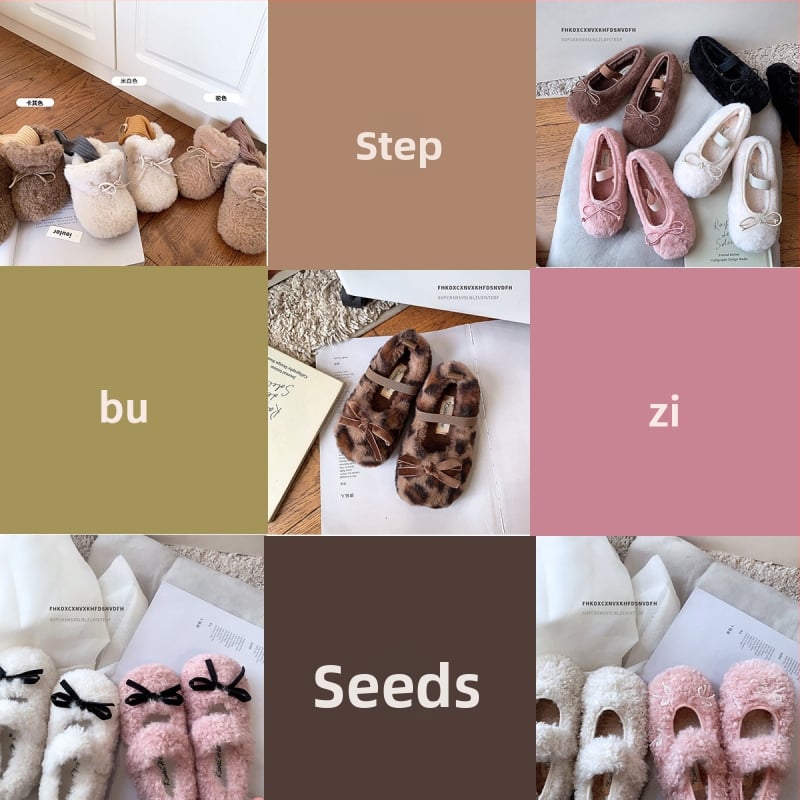 Meitenēm ziemas zābaki ar mākslīgu pūku augšdaļu, vienkrāsains dizains, TPR zole, Velcro aizdare