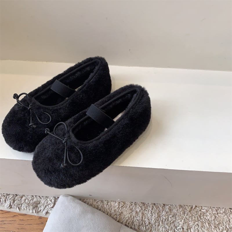 Meitenēm ziemas zābaki ar mākslīgu pūku augšdaļu, vienkrāsains dizains, TPR zole, Velcro aizdare