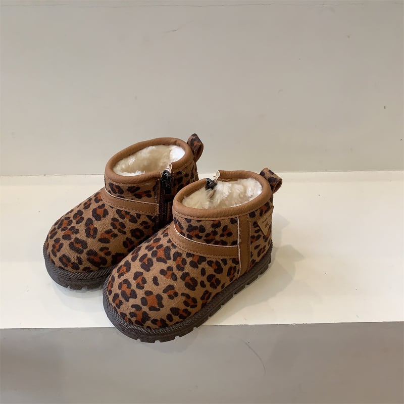 Meitenēm ziemas zābaki ar mākslīgu pūku augšdaļu, vienkrāsains dizains, TPR zole, Velcro aizdare