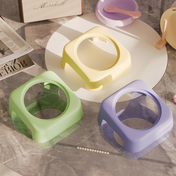 Keraamiline kasside kauss hoidja ja kaela kaitsega, lameda avausega