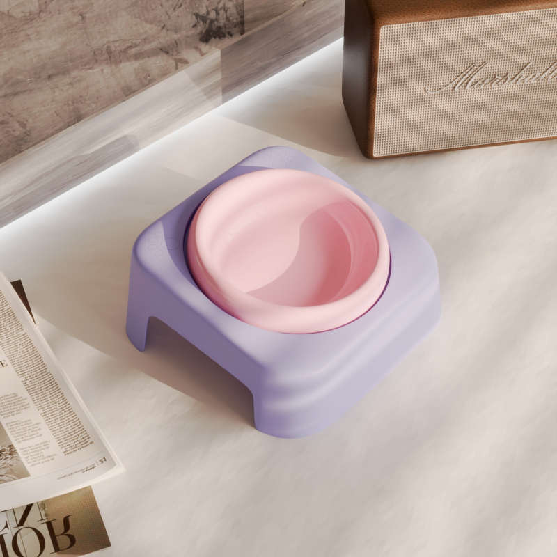 Keraamiline kasside kauss hoidja ja kaela kaitsega, lameda avausega