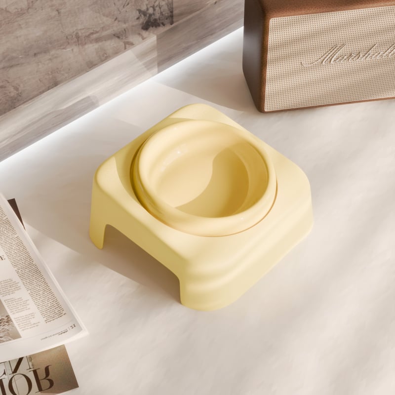 Keraamiline kasside kauss hoidja ja kaela kaitsega, lameda avausega