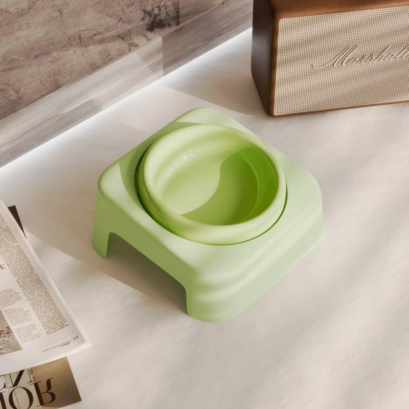 Keraamiline kasside kauss hoidja ja kaela kaitsega, lameda avausega