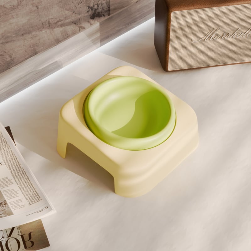 Keraamiline kasside kauss hoidja ja kaela kaitsega, lameda avausega