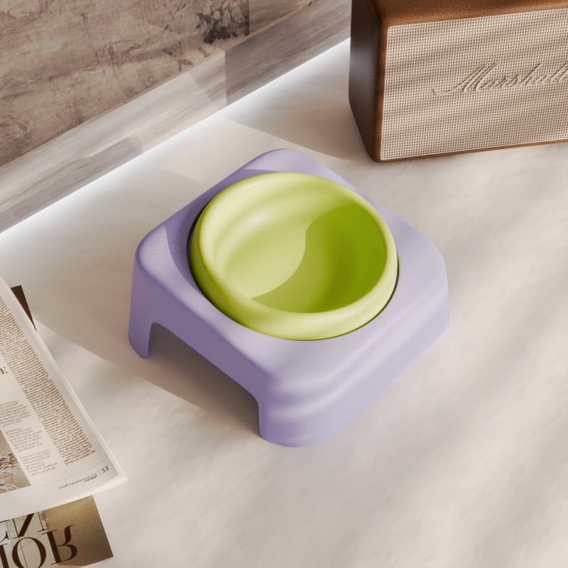 Keraamiline kasside kauss hoidja ja kaela kaitsega, lameda avausega