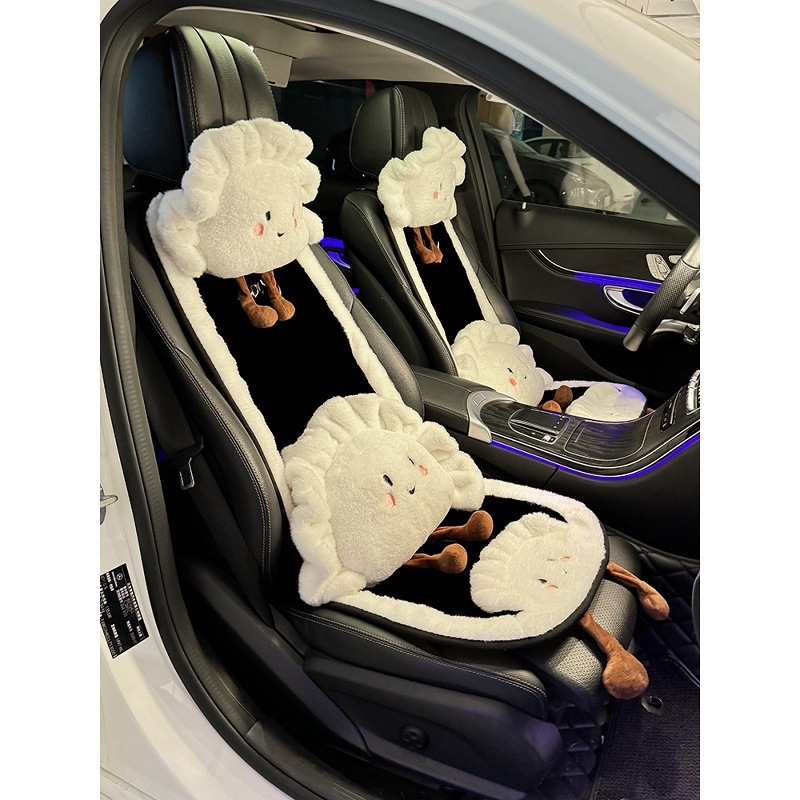 Integruota automobilio juosmens pagalvė, pūkuotas audinys, žiemai, žaismingas stilius, universali suderinamumas