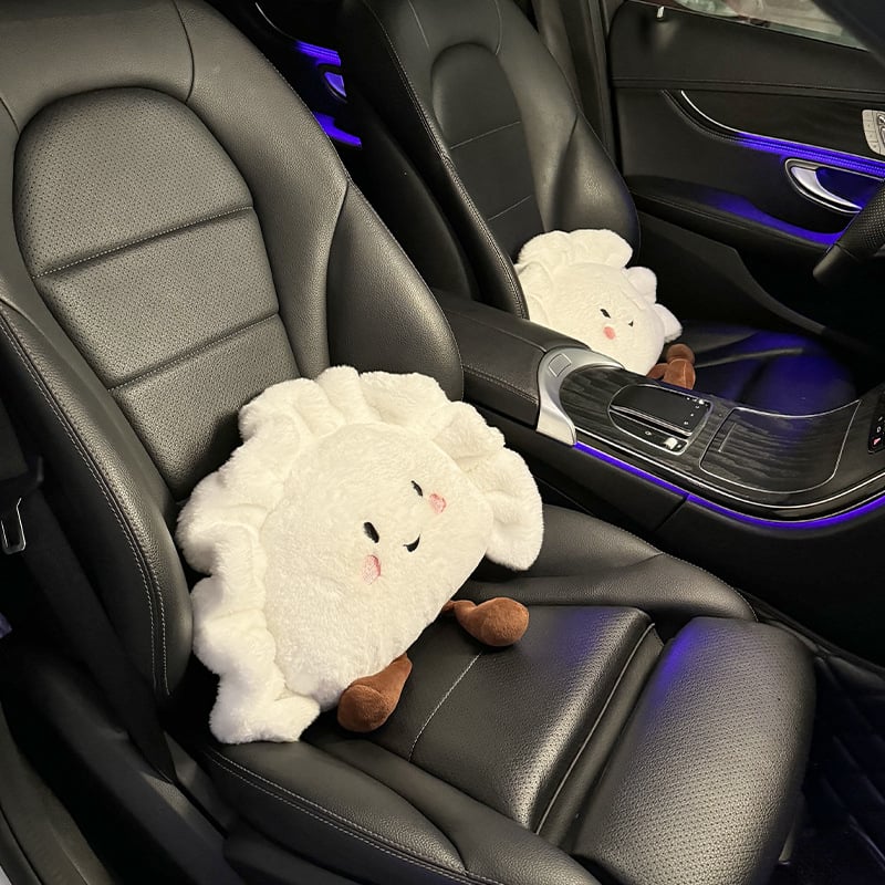 Integruota automobilio juosmens pagalvė, pūkuotas audinys, žiemai, žaismingas stilius, universali suderinamumas