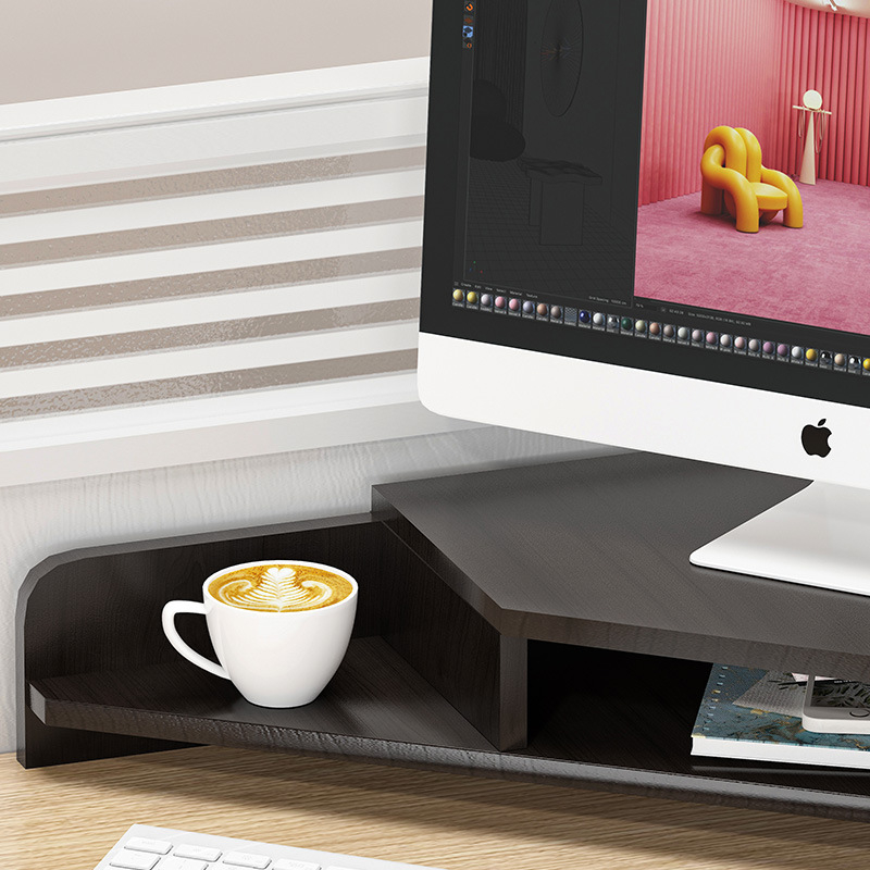 Medinis stalinis monitoriaus laikiklis su saugyklos skyriumi, Mugg X0816174521, stalinis dizainas