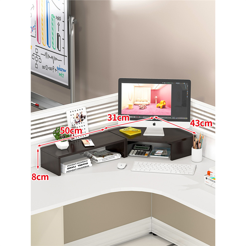 Medinis stalinis monitoriaus laikiklis su saugyklos skyriumi, Mugg X0816174521, stalinis dizainas