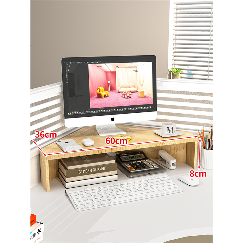 Medinis stalinis monitoriaus laikiklis su saugyklos skyriumi, Mugg X0816174521, stalinis dizainas