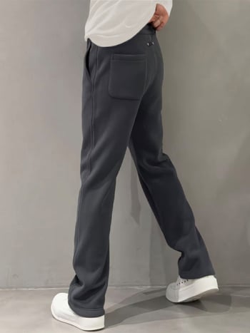 Vyrų kasdienės kelnės, tiesus kirpimas, medvilnė, vidurio juosta, ruduo