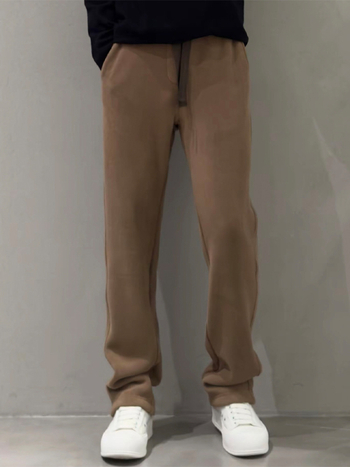 Vyrų kasdienės kelnės, tiesus kirpimas, medvilnė, vidurio juosta, ruduo