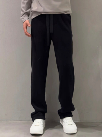 Vyrų kasdienės kelnės, tiesus kirpimas, medvilnė, vidurio juosta, ruduo