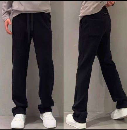 Vyrų kasdienės kelnės, tiesus kirpimas, medvilnė, vidurio juosta, ruduo