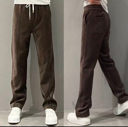 Vyrų kasdienės kelnės, tiesus kirpimas, medvilnė, vidurio juosta, ruduo