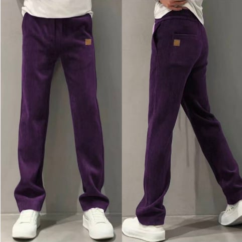 Vyrų kasdienės kelnės, tiesus kirpimas, medvilnė, vidurio juosta, ruduo