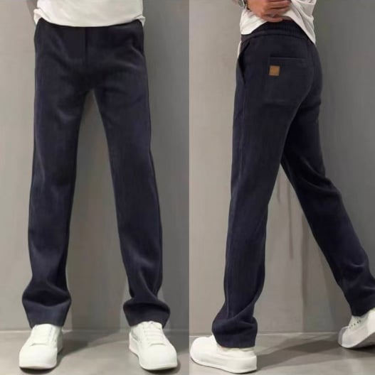 Vyrų kasdienės kelnės, tiesus kirpimas, medvilnė, vidurio juosta, ruduo