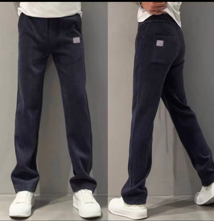 Vyrų kasdienės kelnės, tiesus kirpimas, medvilnė, vidurio juosta, ruduo