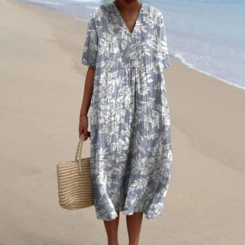 Trükitud polüestrist kleit särk krae, pikkade varrukatega ja pika seelikuga