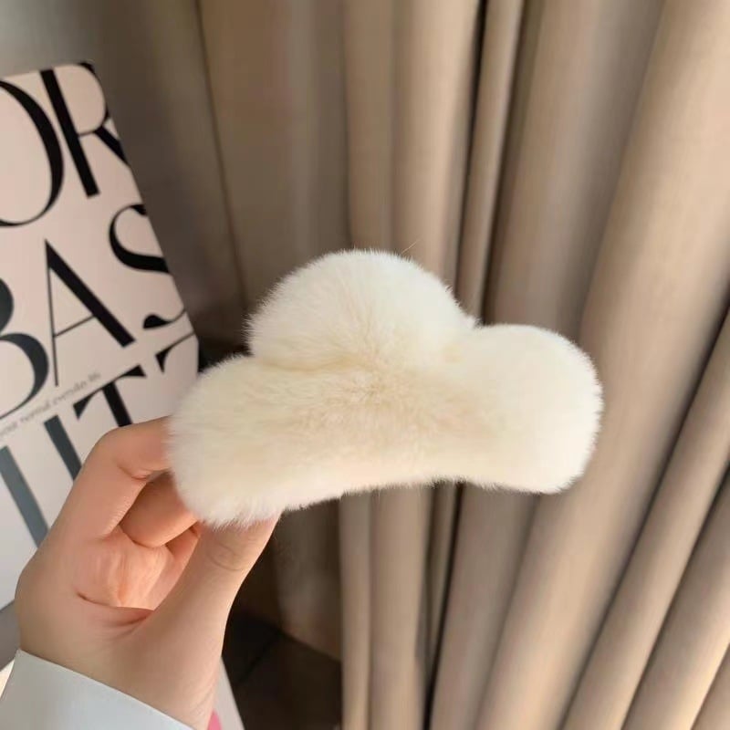 Клип за коса с леопардов принт и косъм от норка, ръчна изработка, ABS материал, клип със захват за жени