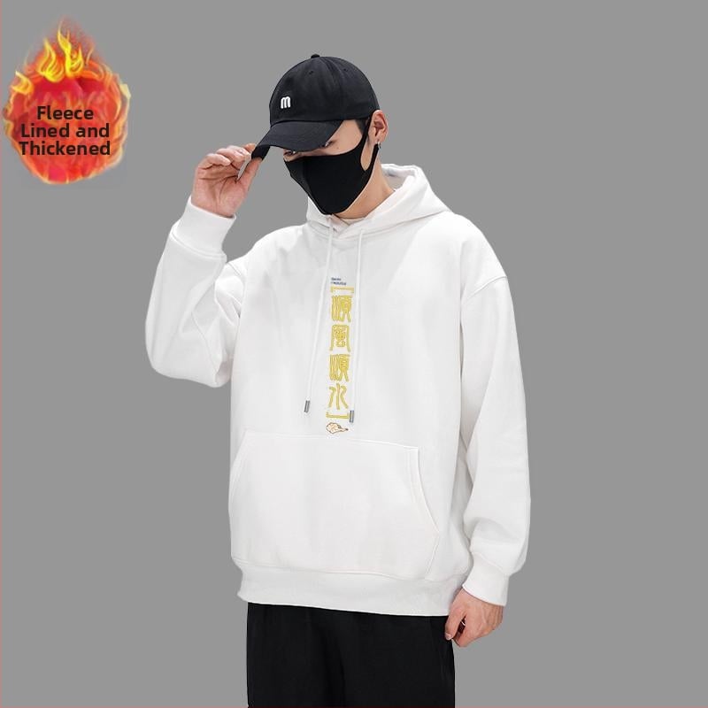 Vīriešu kapucētais džemperis ar fleece pamatni, dzīvnieku raksts, piemērots visām sezonām, 96% poliester