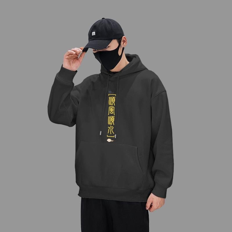 Vīriešu kapucētais džemperis ar fleece pamatni, dzīvnieku raksts, piemērots visām sezonām, 96% poliester