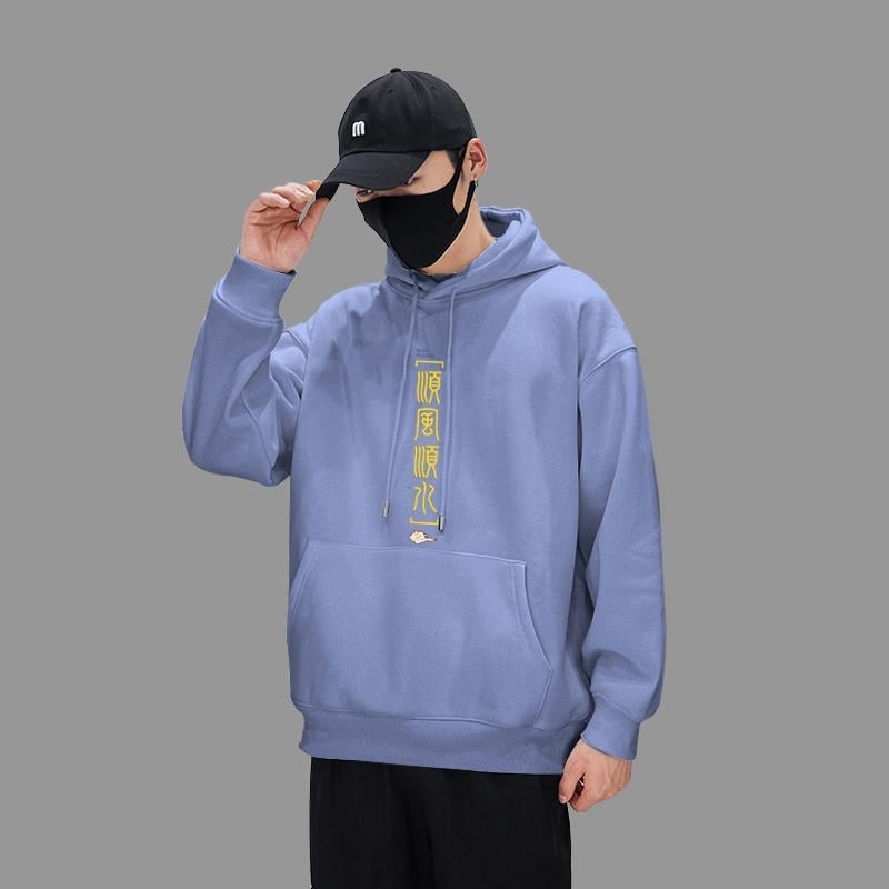 Vīriešu kapucētais džemperis ar fleece pamatni, dzīvnieku raksts, piemērots visām sezonām, 96% poliester