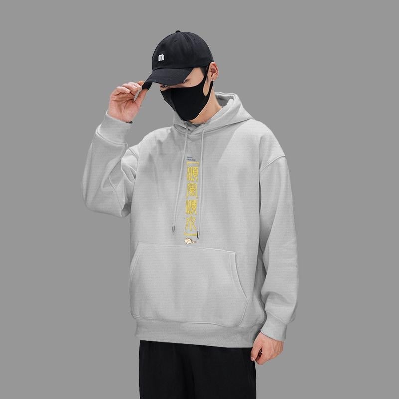 Vīriešu kapucētais džemperis ar fleece pamatni, dzīvnieku raksts, piemērots visām sezonām, 96% poliester