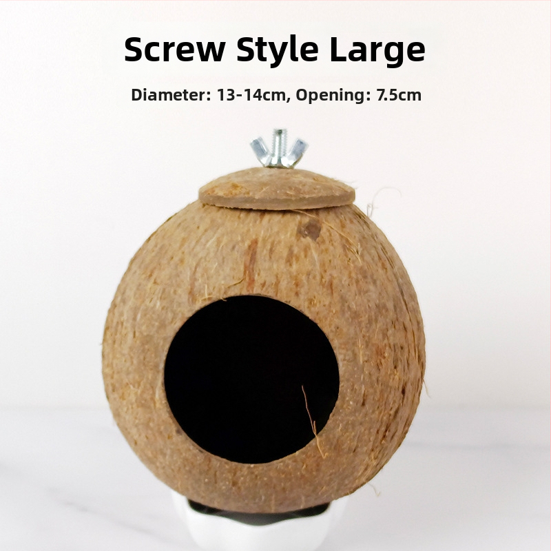 Kokoso lukšto paukščių lizdas papūgai su tigrinės odos motyvu ir mistiniu fenikso ornamentu – pyninėta šilta lizda