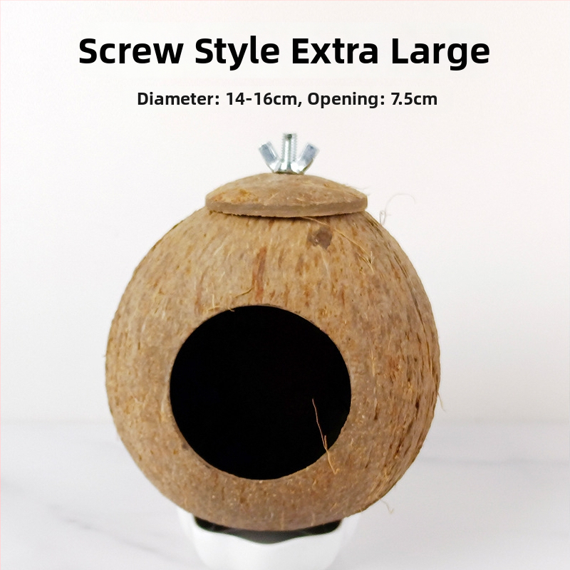 Kokoso lukšto paukščių lizdas papūgai su tigrinės odos motyvu ir mistiniu fenikso ornamentu – pyninėta šilta lizda