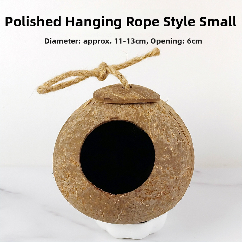 Kokoso lukšto paukščių lizdas papūgai su tigrinės odos motyvu ir mistiniu fenikso ornamentu – pyninėta šilta lizda