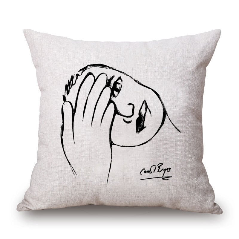 Speed of Light párnahuzat – pamut és len keverék, absztrakt művészet, alakvonal, új kínai stílus