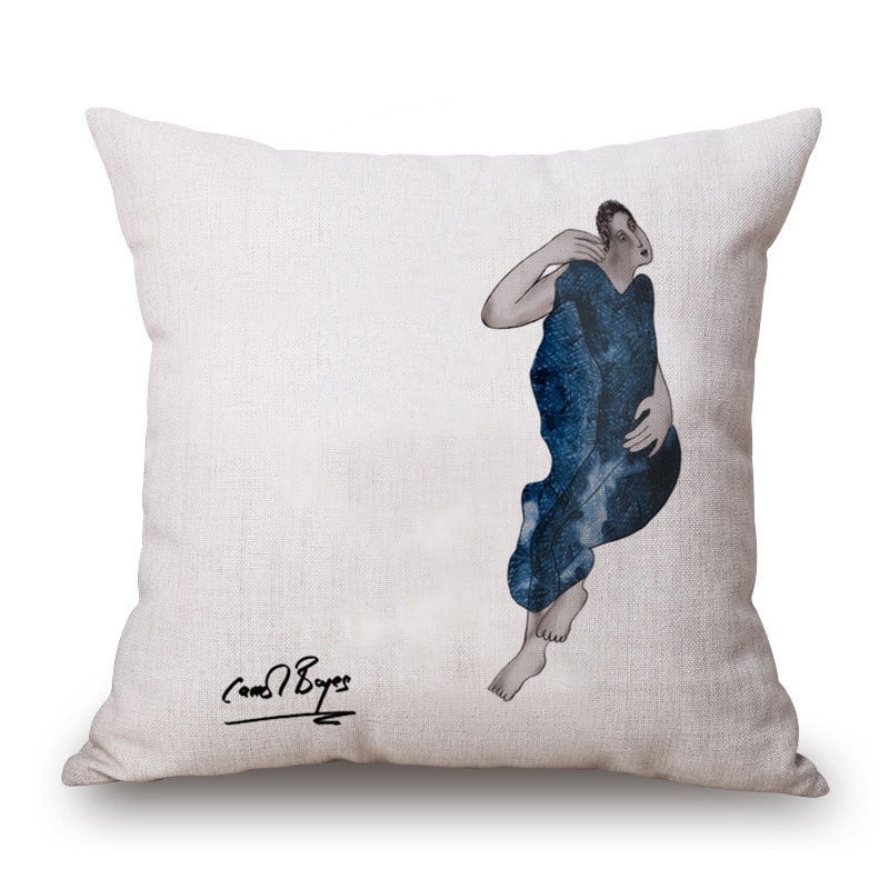 Speed of Light párnahuzat – pamut és len keverék, absztrakt művészet, alakvonal, új kínai stílus