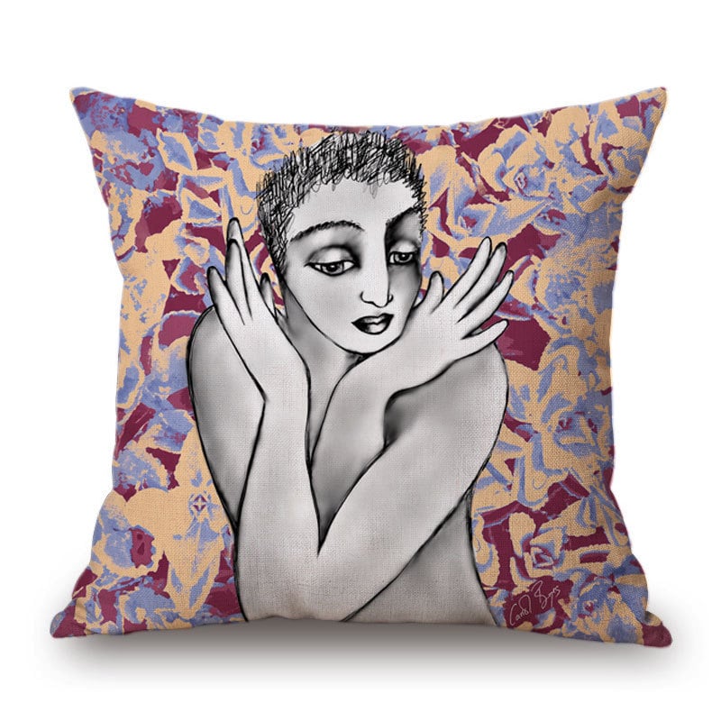 Speed of Light párnahuzat – pamut és len keverék, absztrakt művészet, alakvonal, új kínai stílus