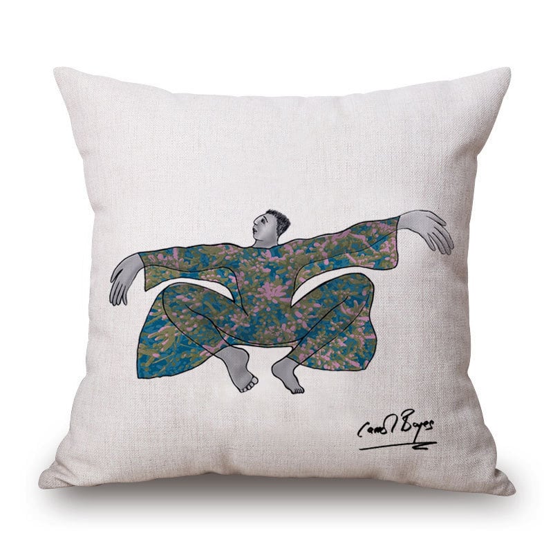 Speed of Light párnahuzat – pamut és len keverék, absztrakt művészet, alakvonal, új kínai stílus