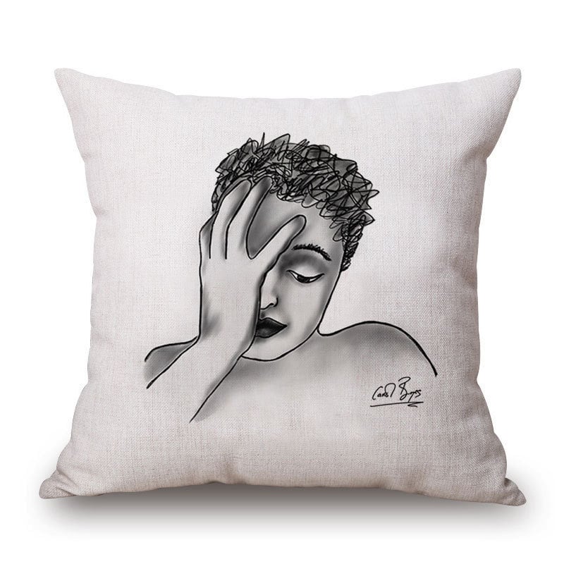 Speed of Light párnahuzat – pamut és len keverék, absztrakt művészet, alakvonal, új kínai stílus