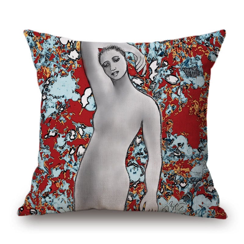 Speed of Light párnahuzat – pamut és len keverék, absztrakt művészet, alakvonal, új kínai stílus