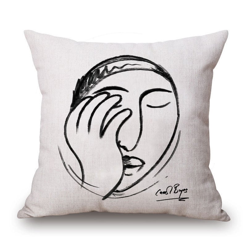 Speed of Light párnahuzat – pamut és len keverék, absztrakt művészet, alakvonal, új kínai stílus