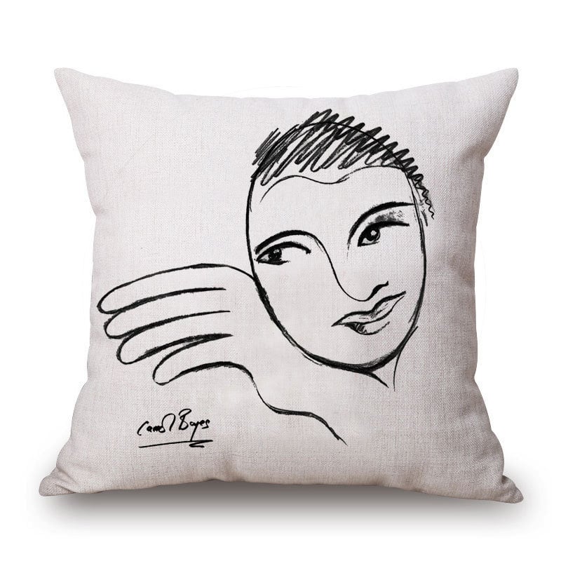 Speed of Light párnahuzat – pamut és len keverék, absztrakt művészet, alakvonal, új kínai stílus