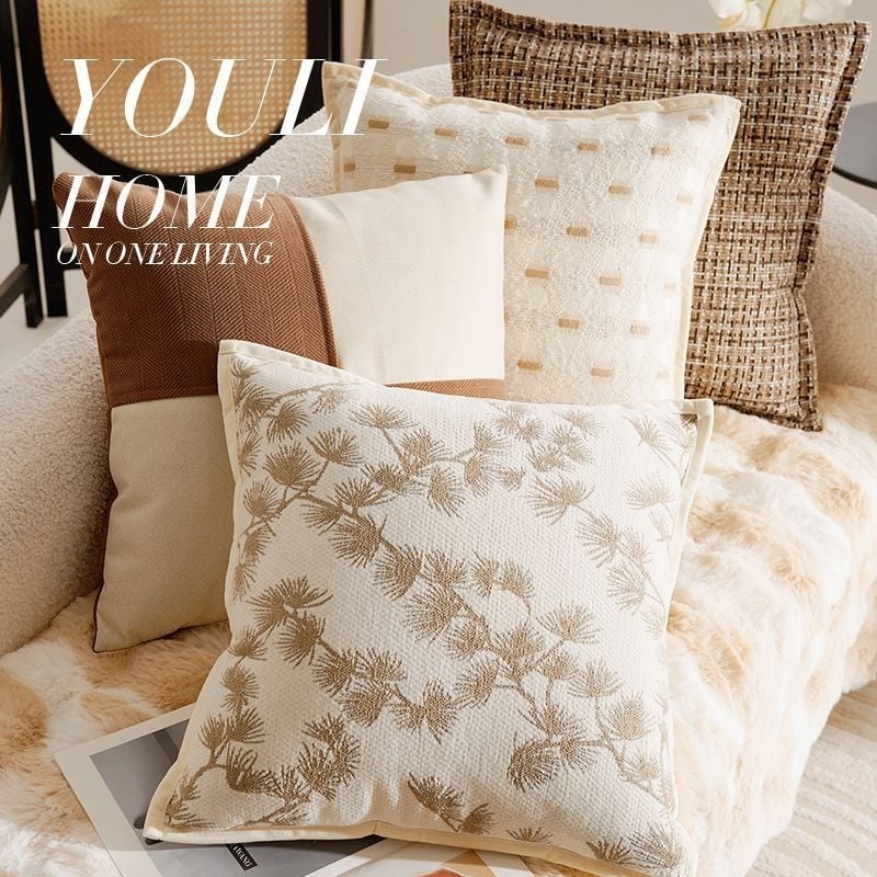 Párnahuzat vászonból, hímzett szövet, PP pamut töltet, kínai stílus