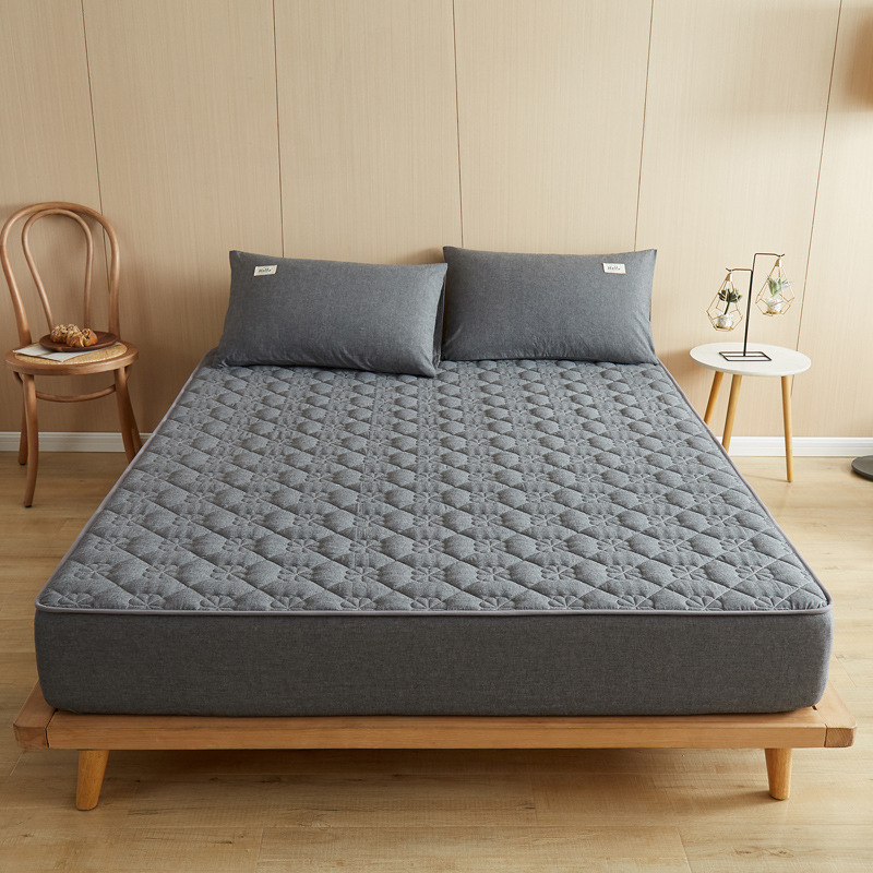 Protecție pentru saltea cu strat căptușit, 100% bumbac, quilted, țesătură Twill, vopsire reactivă, stil modern