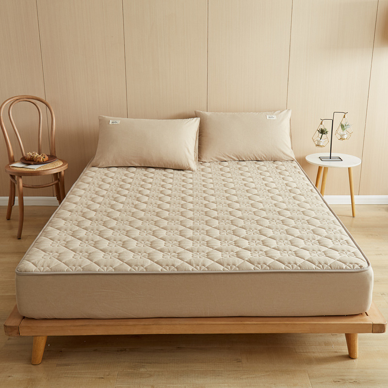 Protecție pentru saltea cu strat căptușit, 100% bumbac, quilted, țesătură Twill, vopsire reactivă, stil modern