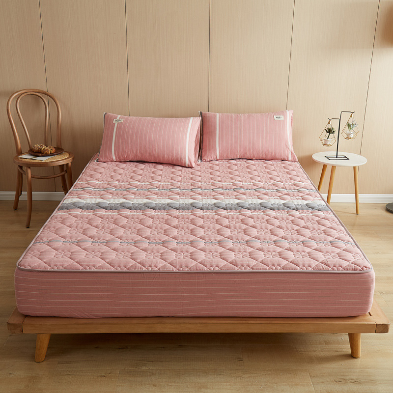 Protecție pentru saltea cu strat căptușit, 100% bumbac, quilted, țesătură Twill, vopsire reactivă, stil modern